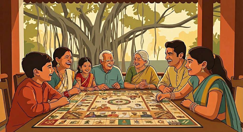 Family playing BAPS Yatra